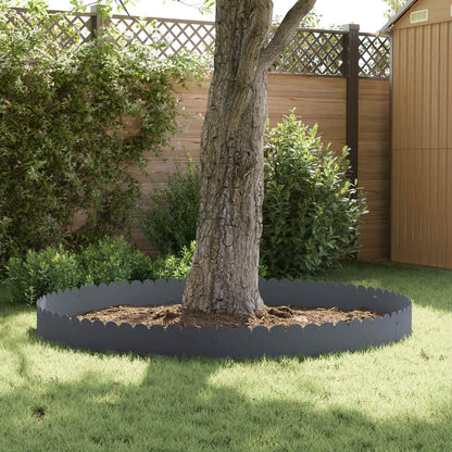 Lawn Edging 10 pcs 103 x 25 cm Steel Anthracite