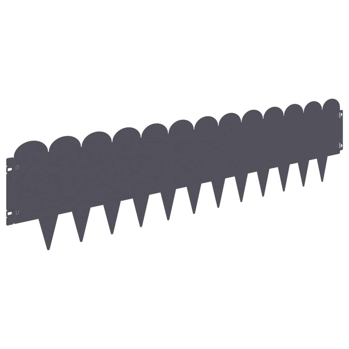 Lawn Edging 10 pcs 103 x 25 cm Steel Anthracite