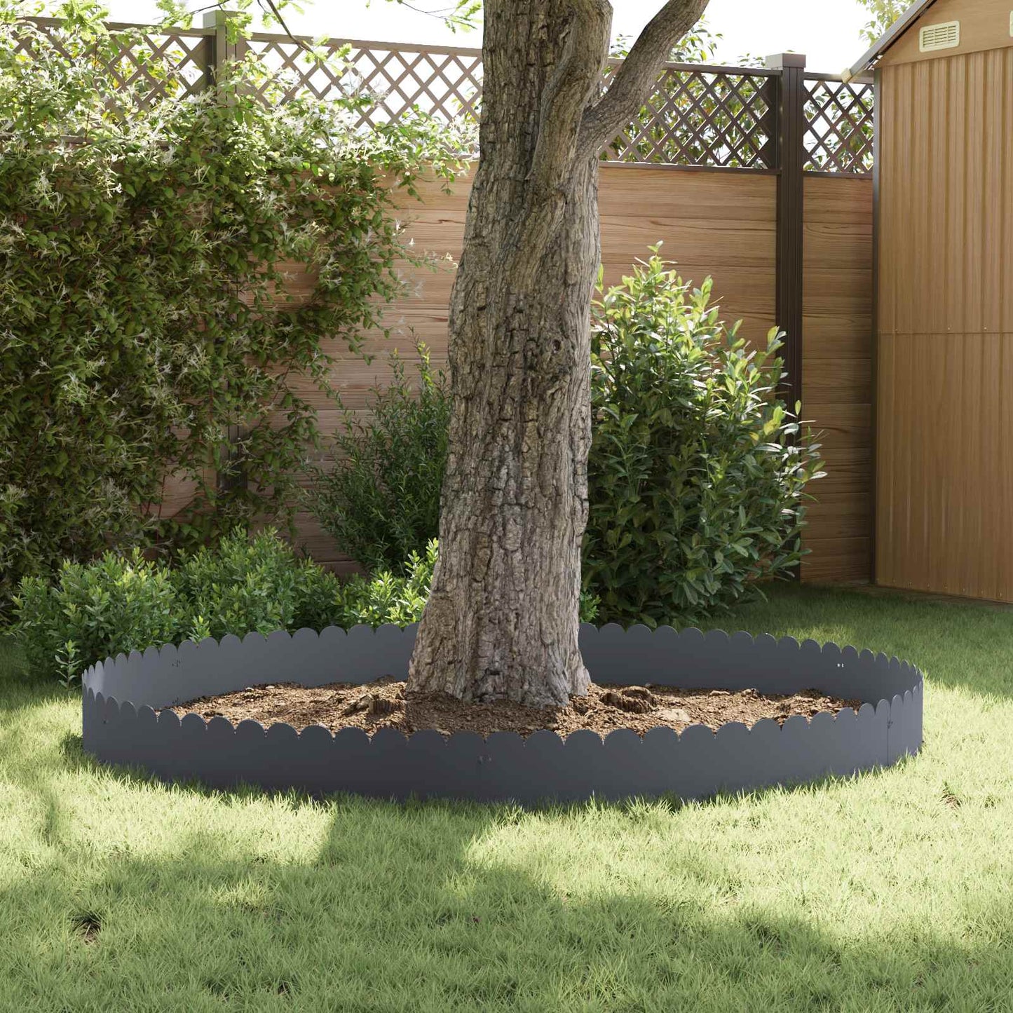 Lawn Edging 20 pcs 103 x 25 cm Steel Anthracite