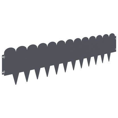 Lawn Edging 30 pcs 103 x 25 cm Steel Anthracite