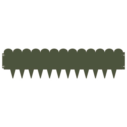 Lawn Edging 10 pcs 103 x 25 cm Steel Olive Green