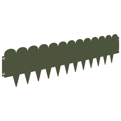 Lawn Edging 20 pcs 103 x 25 cm Steel Olive Green