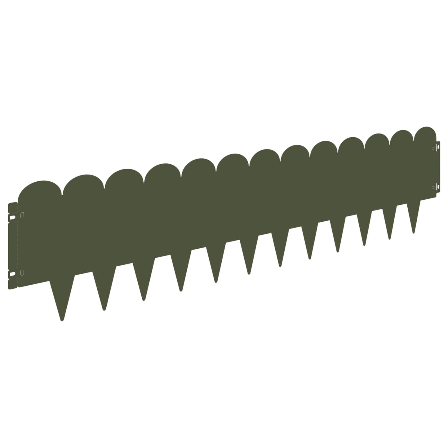Lawn Edging 20 pcs 103 x 25 cm Steel Olive Green
