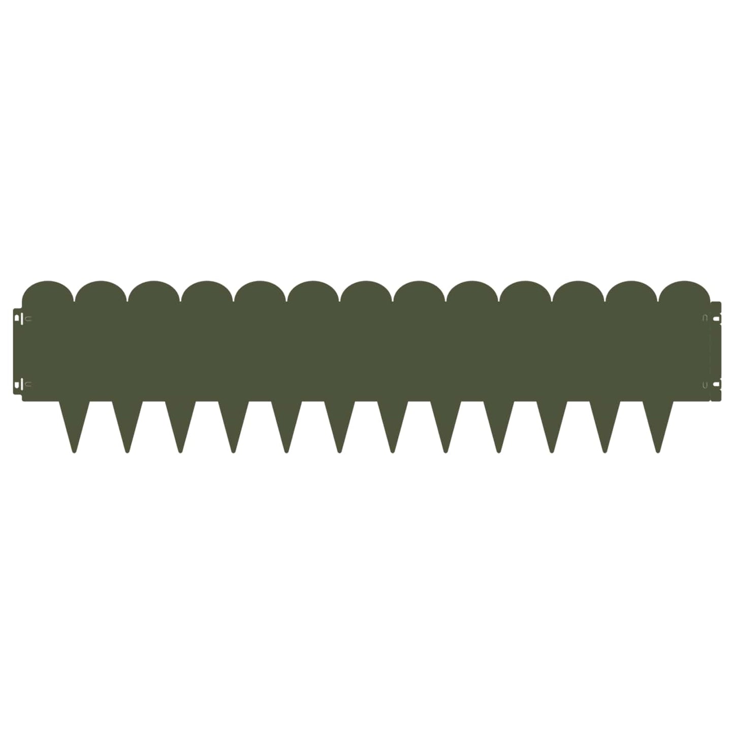 Lawn Edging 30 pcs 103 x 25 cm Steel Olive Green