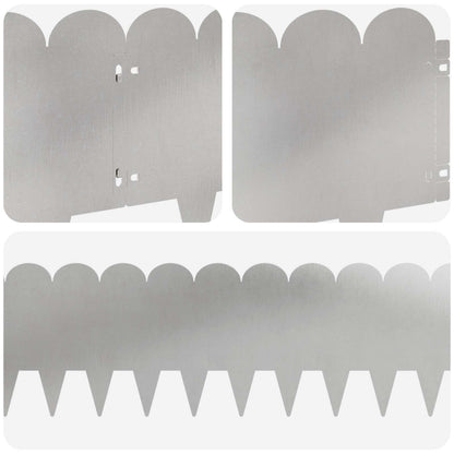Lawn Edging 10 pcs 103 x 25 cm Steel Silver