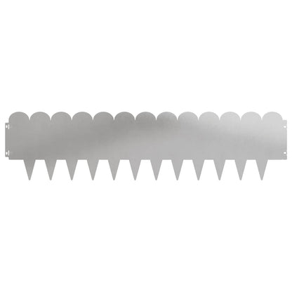 Lawn Edging 10 pcs 103 x 25 cm Steel Silver