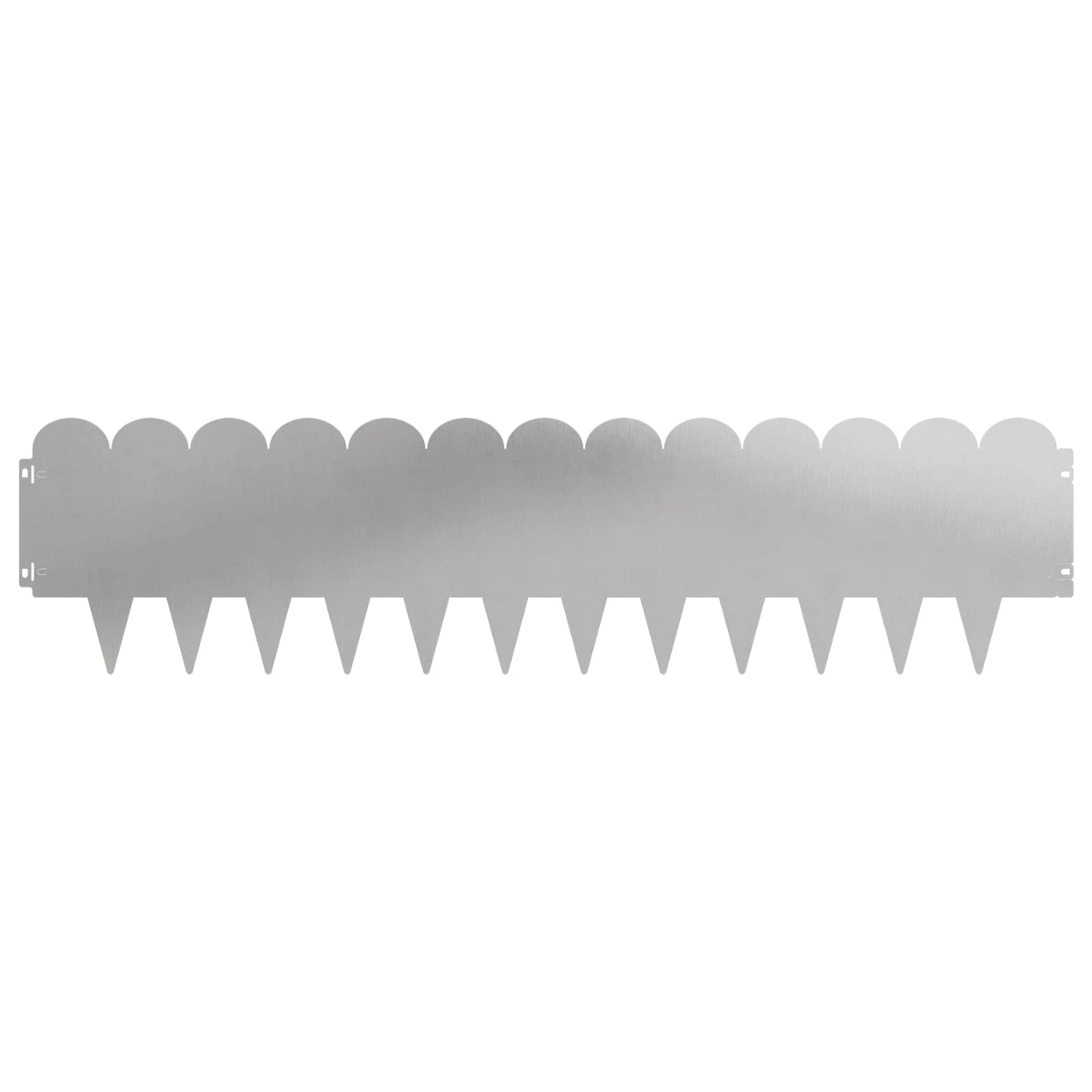 Lawn Edging 20 pcs 103 x 25 cm Steel Silver