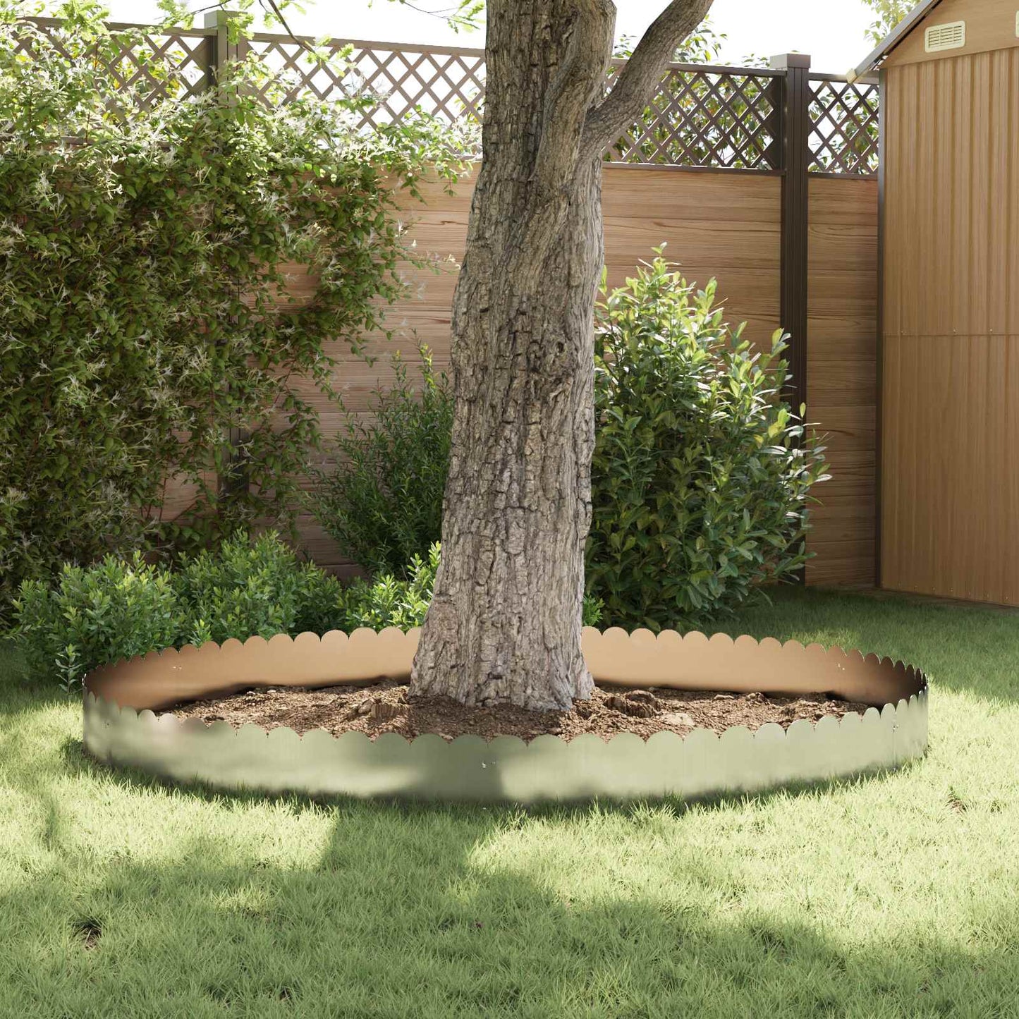Lawn Edging 30 pcs 103 x 25 cm Steel Silver
