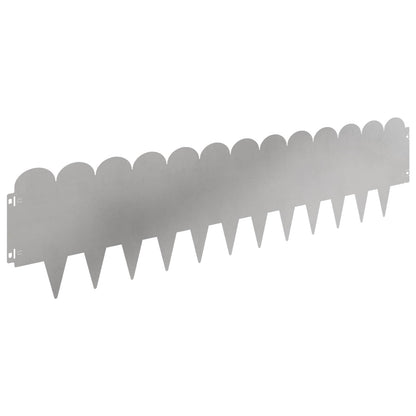 Lawn Edging 30 pcs 103 x 25 cm Steel Silver