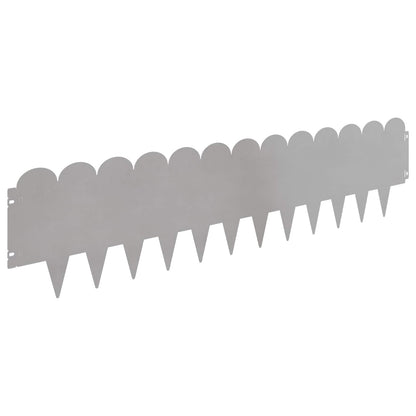 Lawn Edging 30 pcs 103 x 25 cm Steel Silver