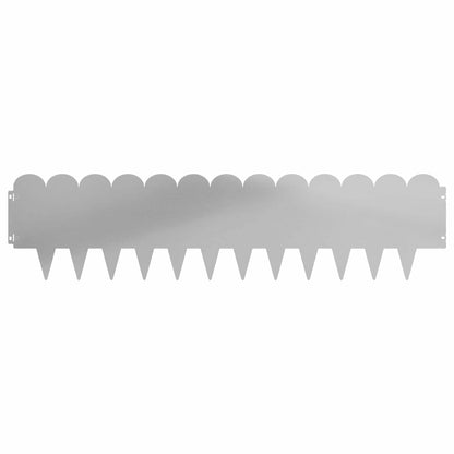 Lawn Edging 10 pcs 103 x 25 cm Steel Silver