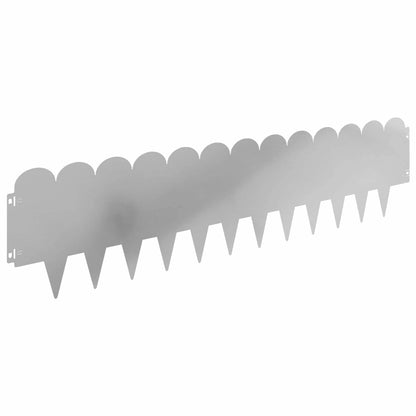 Lawn Edging 30 pcs 103 x 25 cm Steel Silver