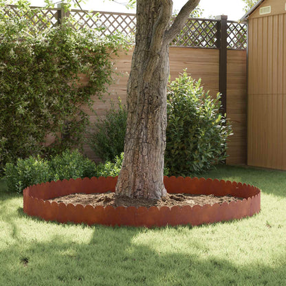 Lawn Edging 20 pcs 103 x 25 cm Steel Rusty
