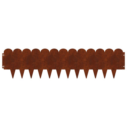 Lawn Edging 20 pcs 103 x 25 cm Steel Rusty