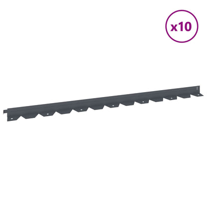 Lawn Edging 10 pcs 102 x 4 x 4 cm Steel Anthracite