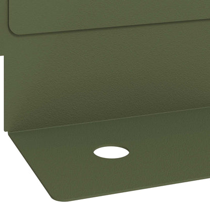 Lawn Edging 30 pcs 102 x 4 x 4 cm Steel Olive Green