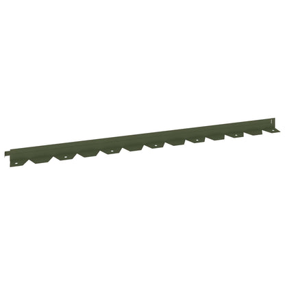 Lawn Edging 30 pcs 102 x 4 x 4 cm Steel Olive Green