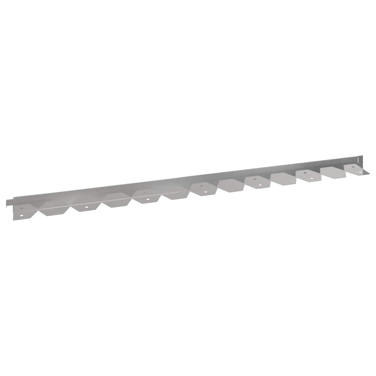 Lawn Edging 10 pcs 102 x 4 x 4 cm Steel Silver