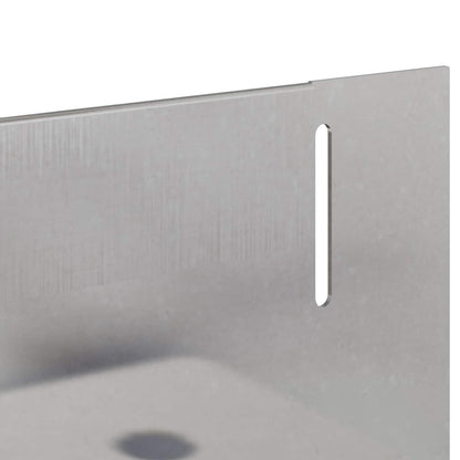 Lawn Edging 50 pcs 102 x 4 x 4 cm Steel Silver