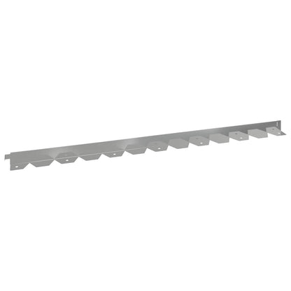 Lawn Edging 10 pcs 102 x 4 x 4 cm Steel Silver