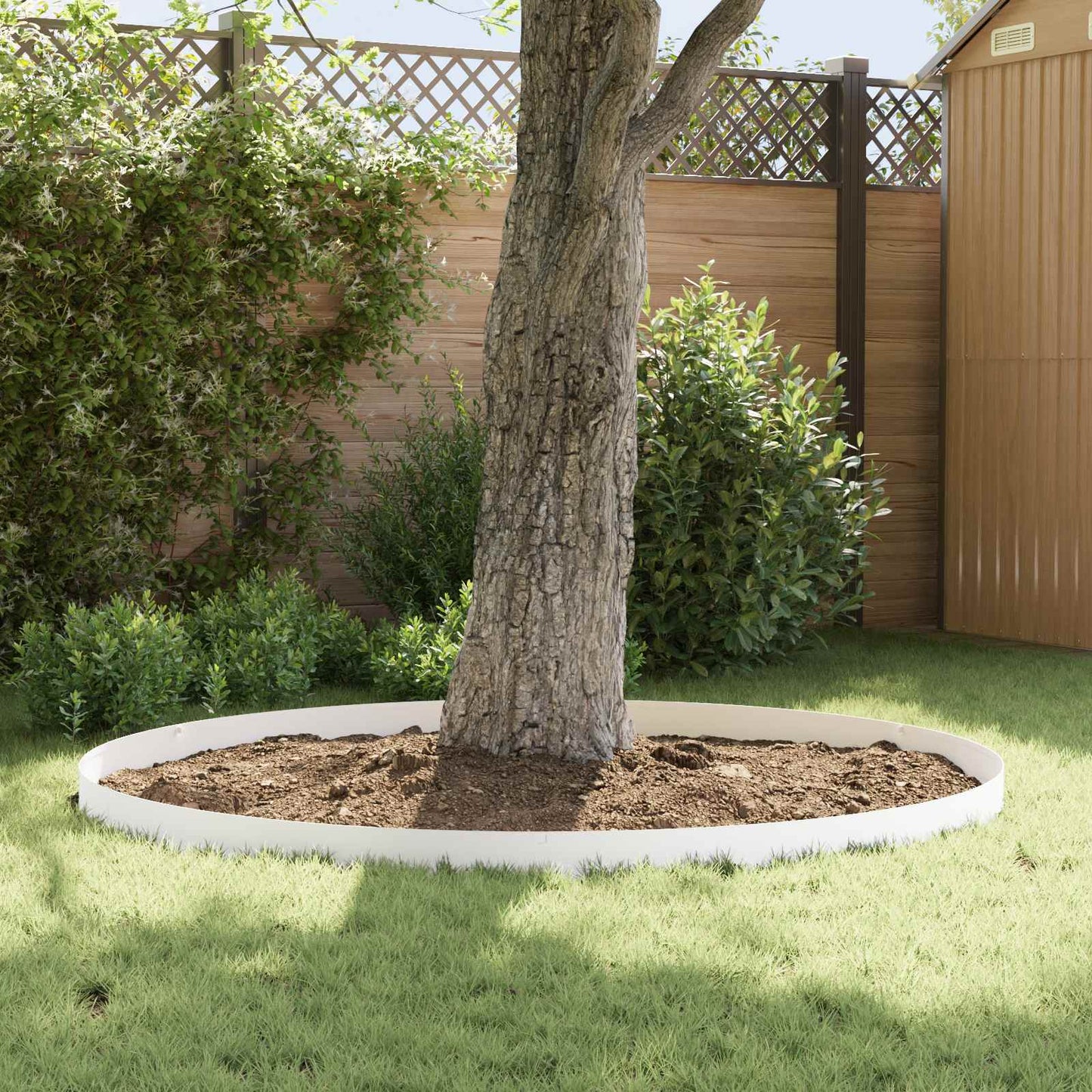 Lawn Edging 20 pcs 102 x 10 x 4 cm Steel White