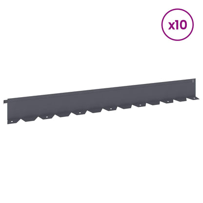 Lawn Edging 10 pcs 102 x 10 x 4 cm Steel Anthracite