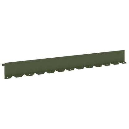 Lawn Edging 30 pcs 102 x 10 x 4 cm Steel Olive Green