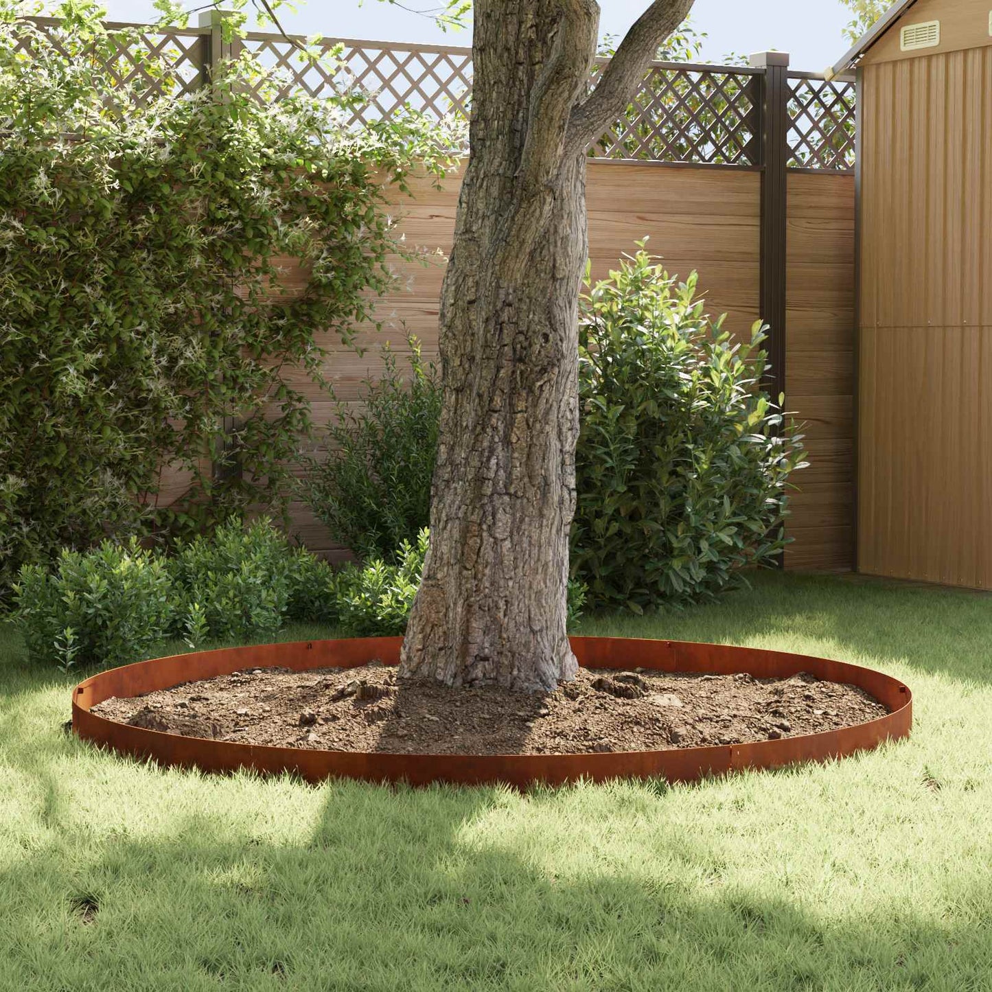 Lawn Edging 20 pcs 102 x 10 x 4 cm Steel Rusty