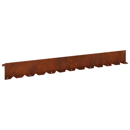 Lawn Edging 30 pcs 102 x 10 x 4 cm Steel Rusty
