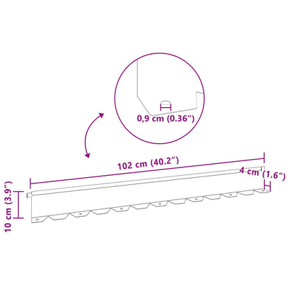 Lawn Edging 30 pcs 102 x 10 x 4 cm Steel Rusty