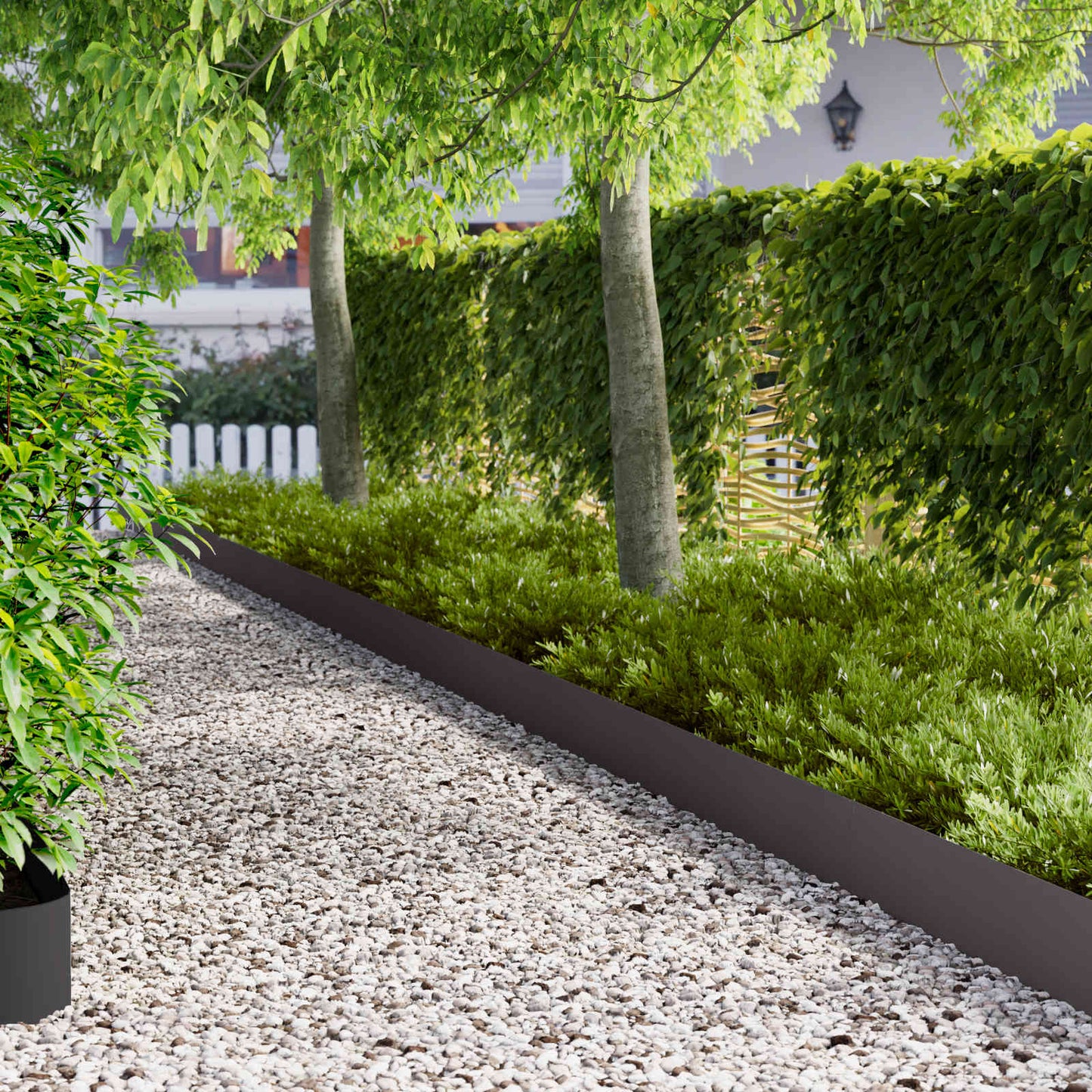 Lawn Edging 20 pcs 102 x 15 x 4 cm Steel Black