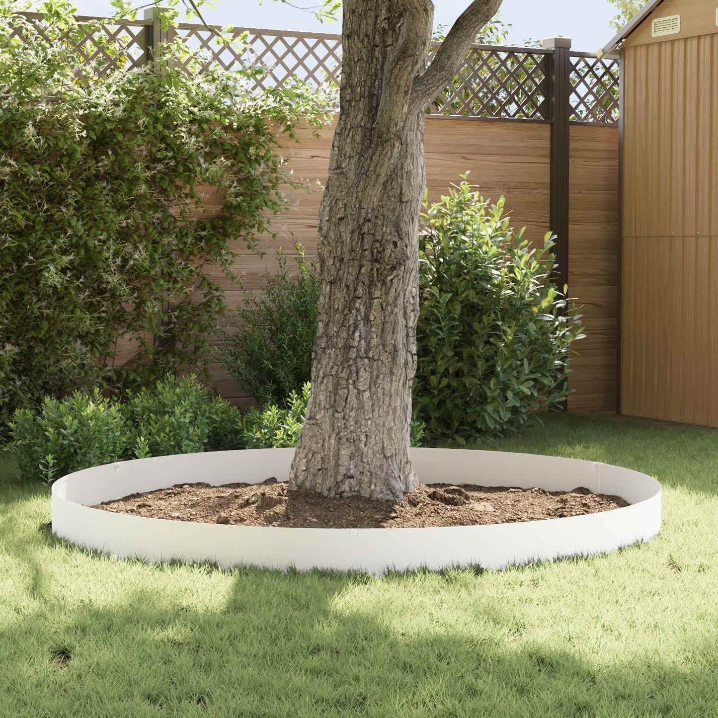 Lawn Edging 20 pcs 102 x 15 x 4 cm Steel White