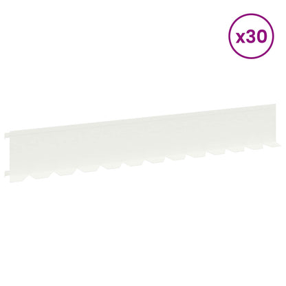 Lawn Edging 30 pcs 102 x 15 x 4 cm Steel White