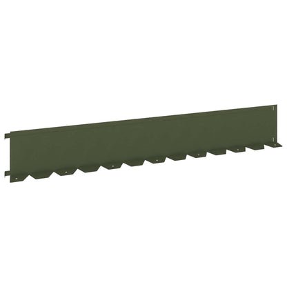 Lawn Edging 20 pcs 102 x 15 x 4 cm Steel Olive Green