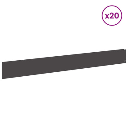 Lawn Edging 20 pcs 100 x 12 cm Steel Black