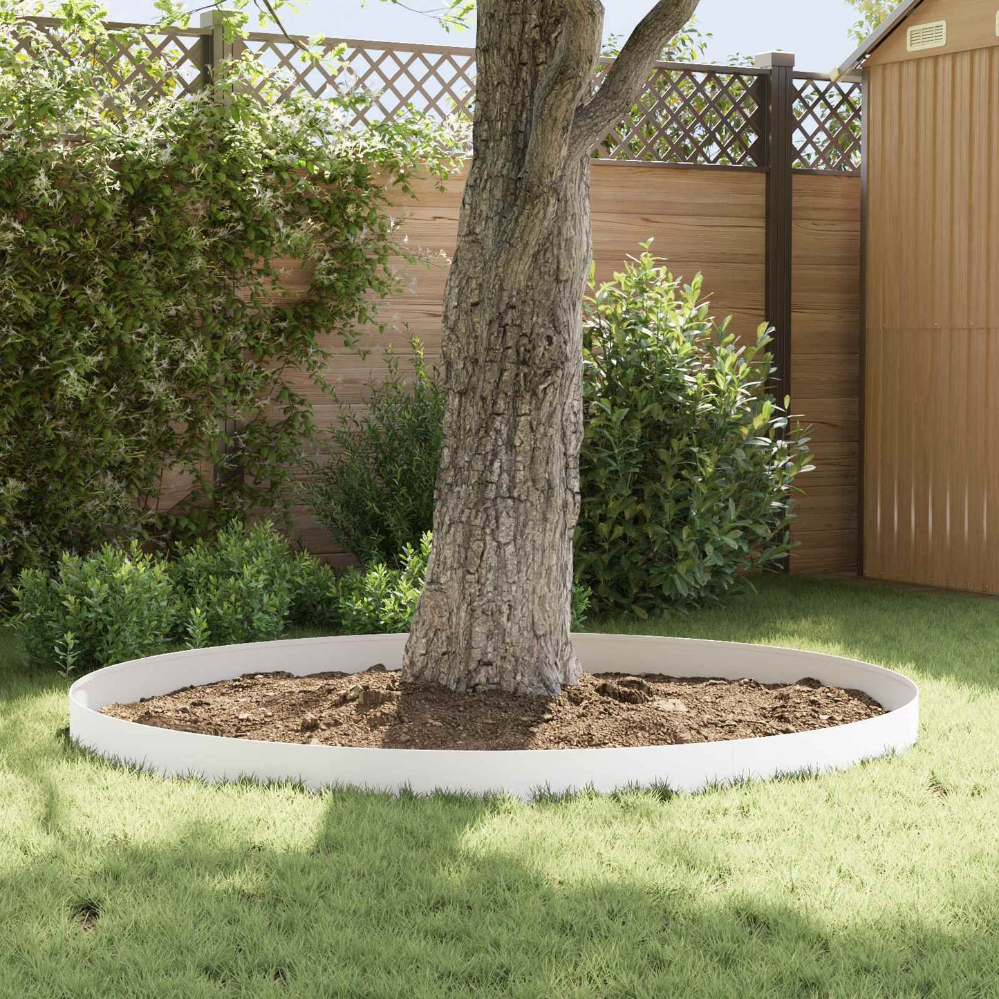 Lawn Edging 30 pcs 100 x 12 cm Steel White