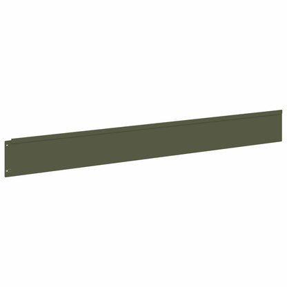 Lawn Edging 10 pcs 100 x 12 cm Steel Olive Green