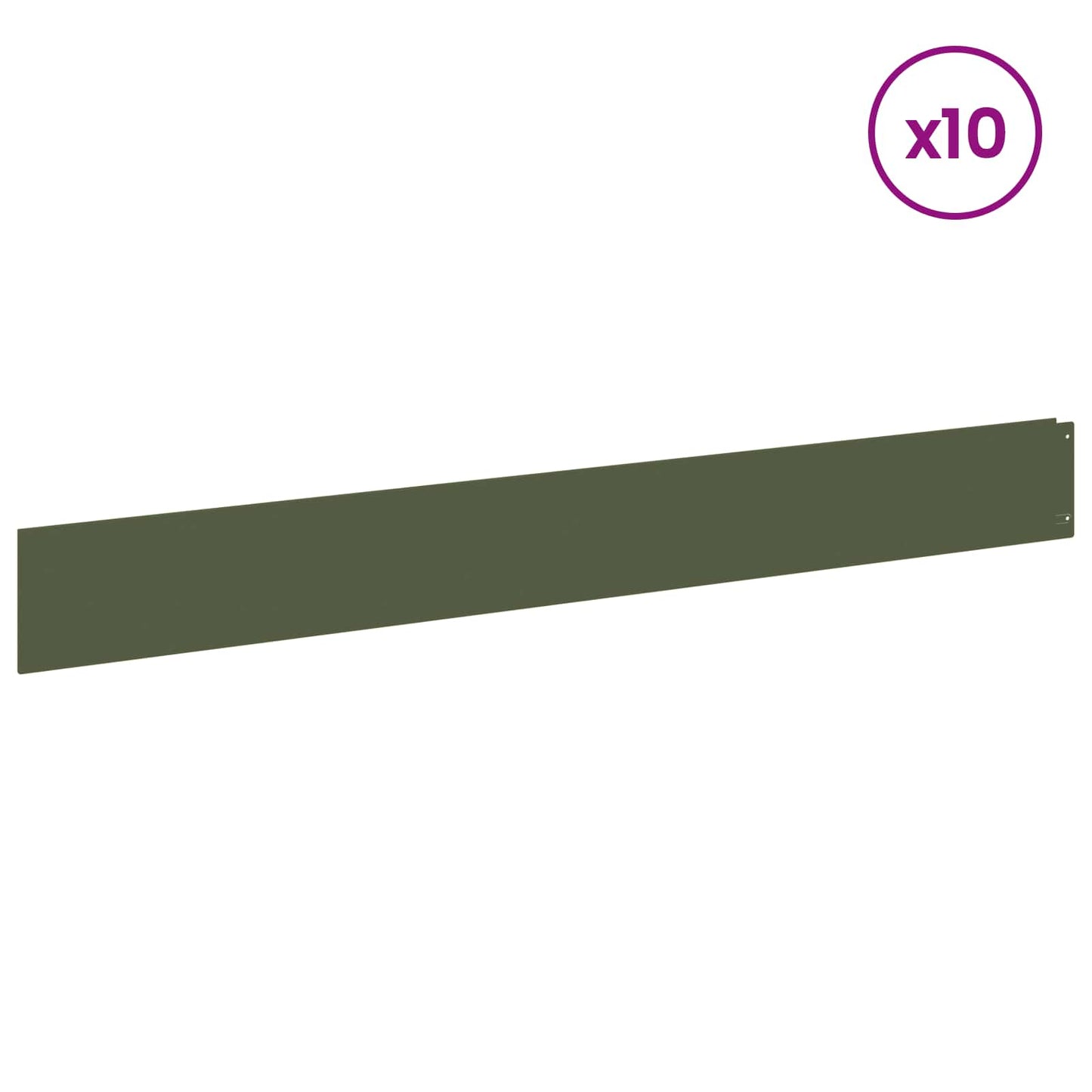 Lawn Edging 10 pcs 100 x 12 cm Steel Olive Green