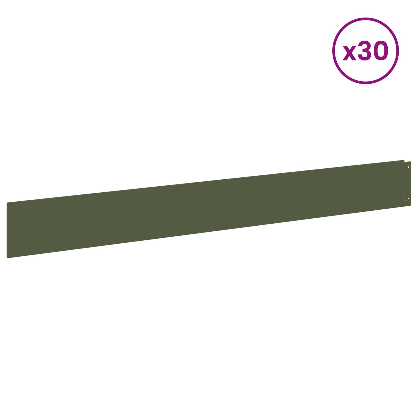 Lawn Edging 30 pcs 100 x 12 cm Steel Olive Green