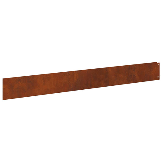 Lawn Edging 10 pcs 100 x 12 cm Steel Rusty