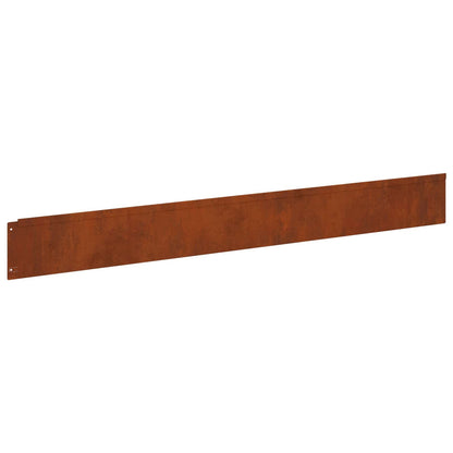 Lawn Edging 10 pcs 100 x 12 cm Steel Rusty
