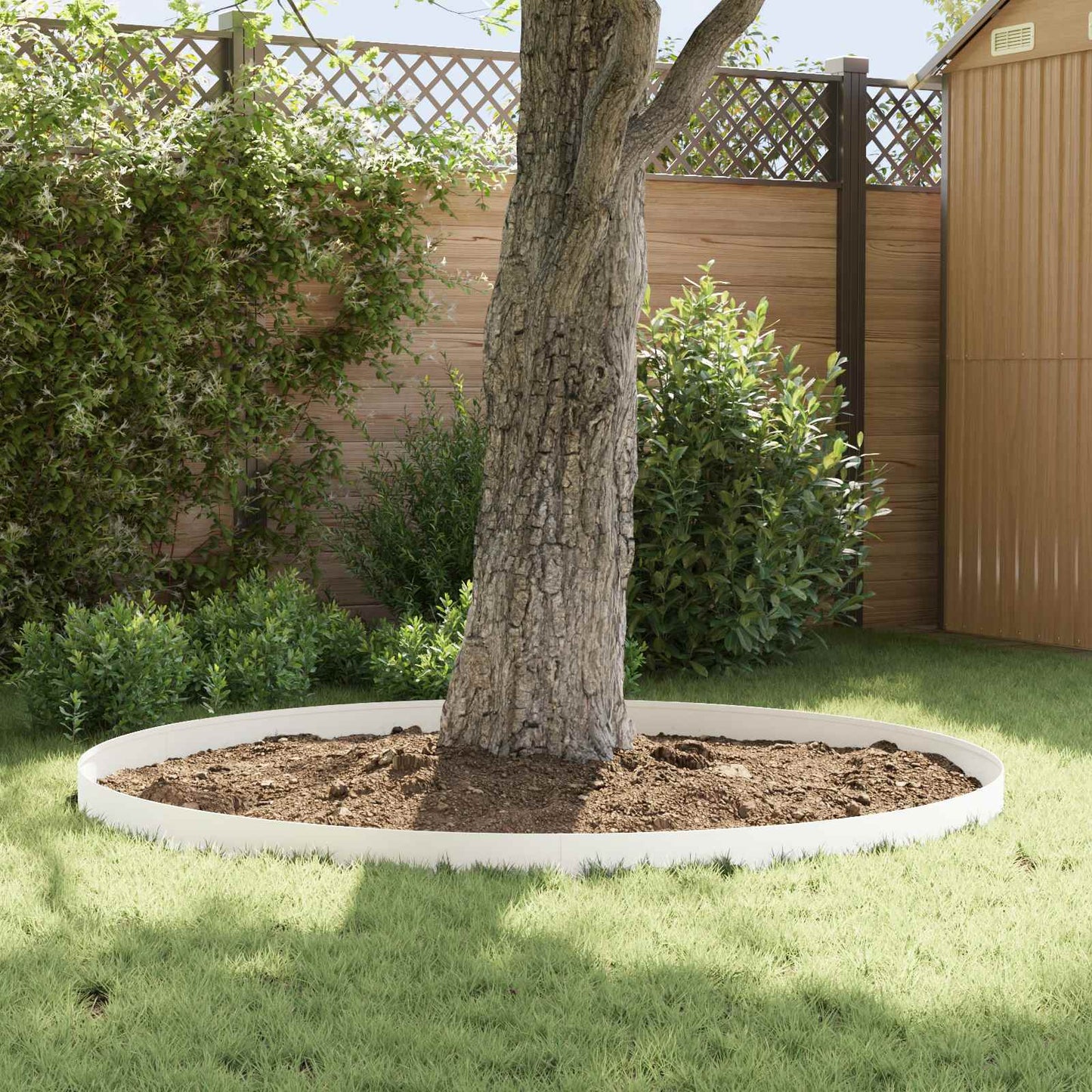 Lawn Edging 30 pcs 100 x 15 cm Steel White