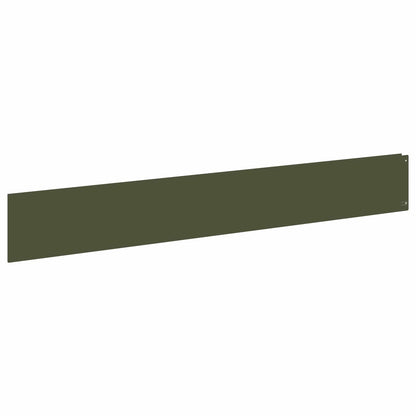 Lawn Edging 10 pcs 100 x 15 cm Steel Olive Green