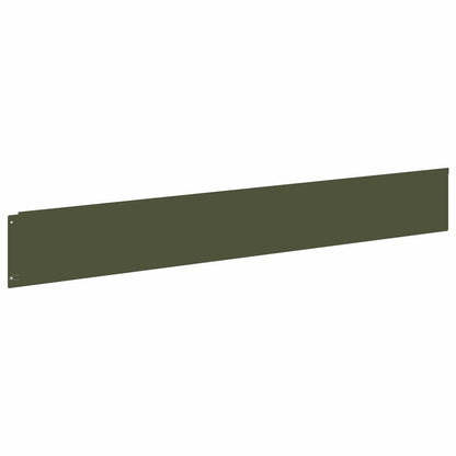 Lawn Edging 10 pcs 100 x 15 cm Steel Olive Green