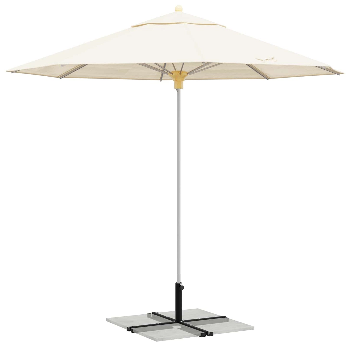 Parasol Base Cross Frame Black Steel for 25–50 mm Pole