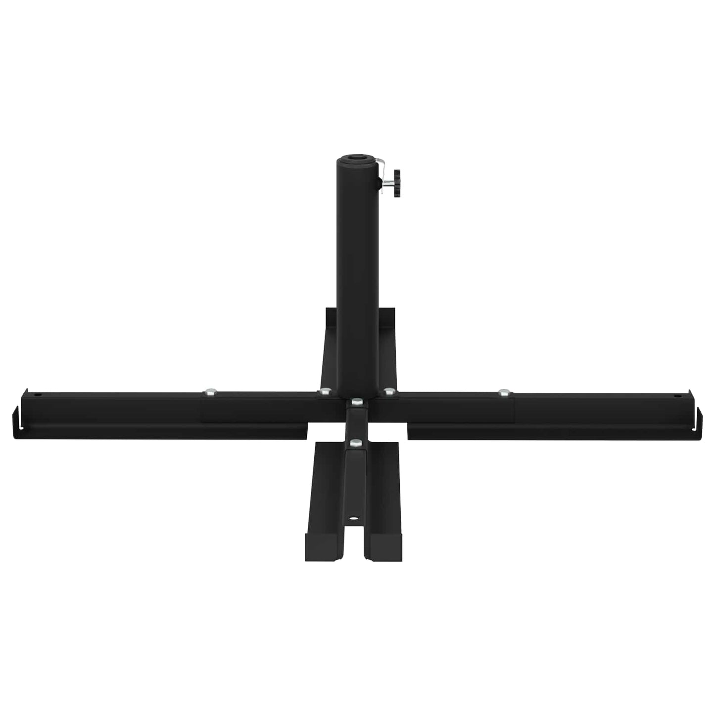 Parasol Base Cross Frame Black Steel for 25–50 mm Pole
