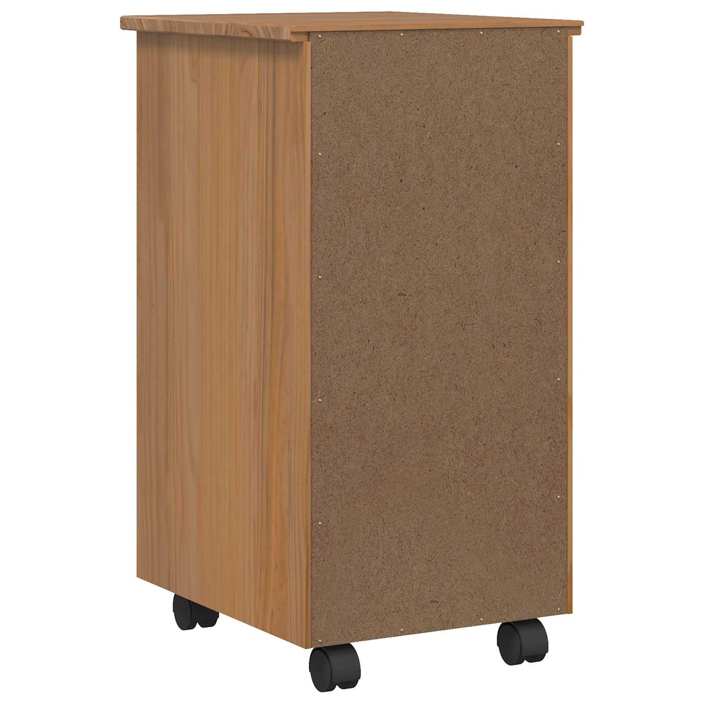 Rolling Cabinet with Drawers CORONA Honey Brown