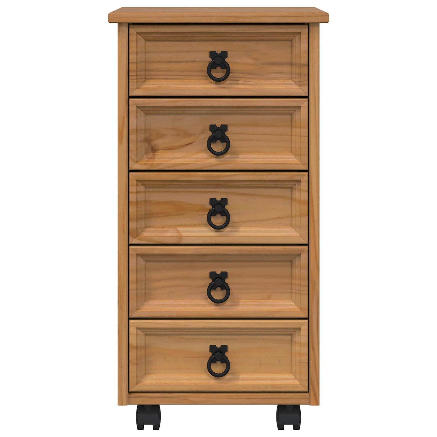 Rolling Cabinet with Drawers CORONA Honey Brown