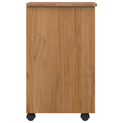 Rolling Cabinet with Drawers CORONA Honey Brown