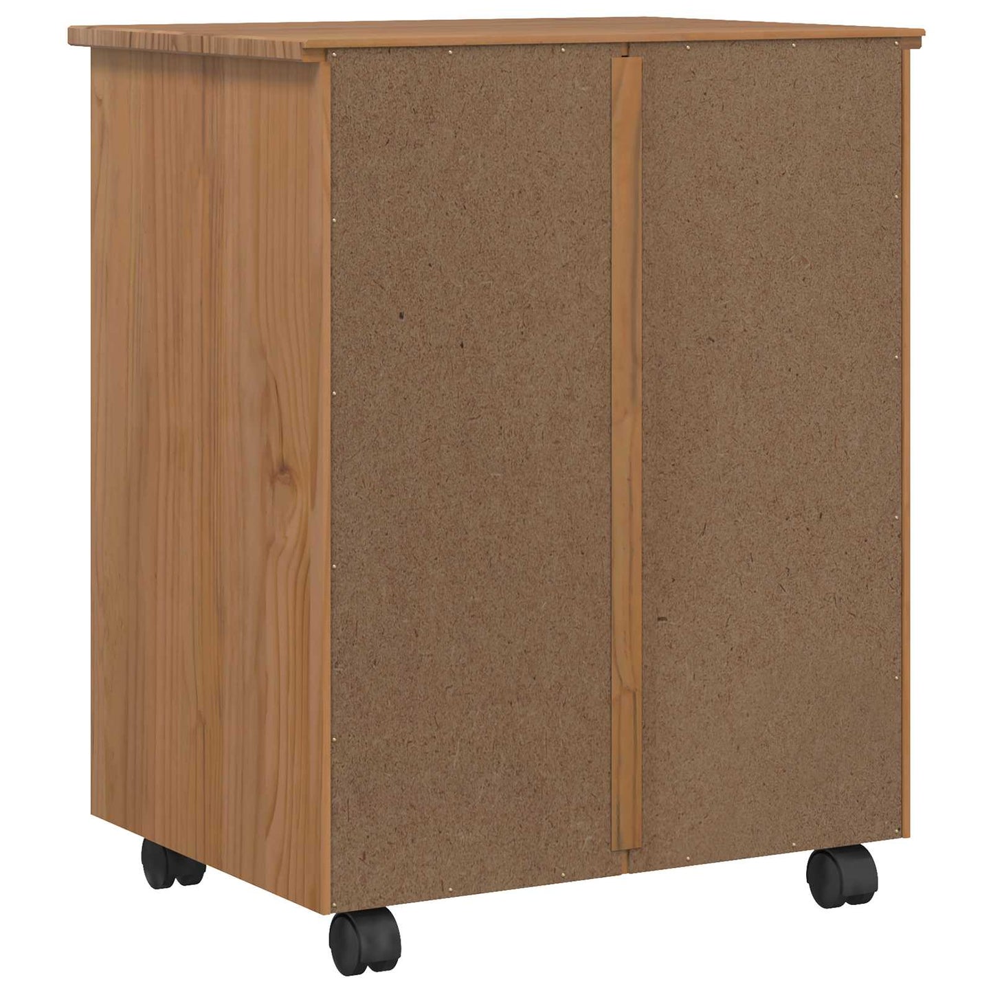 Rolling Cabinet with Drawers CORONA Honey Brown